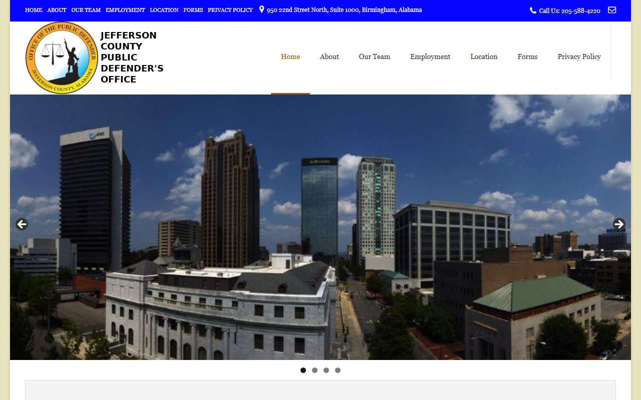 Jefferson County Public Defender homepage for criminal court records access