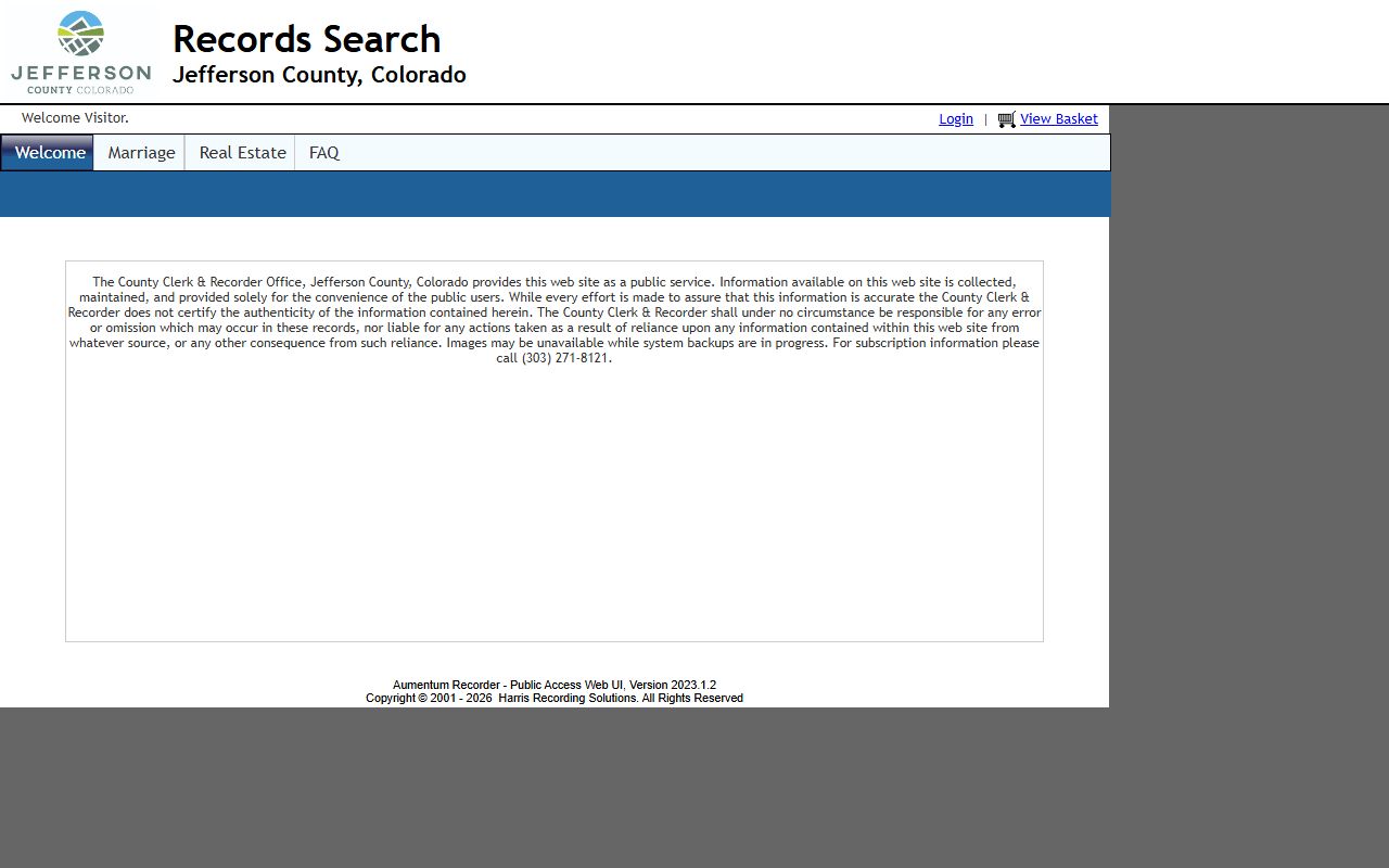 Jefferson County land and marriage records search portal