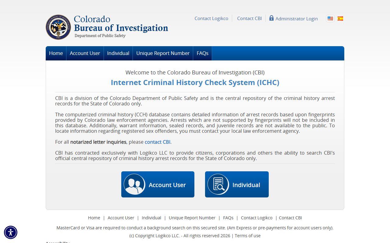 CBI Records Check site for Jefferson County criminal history search