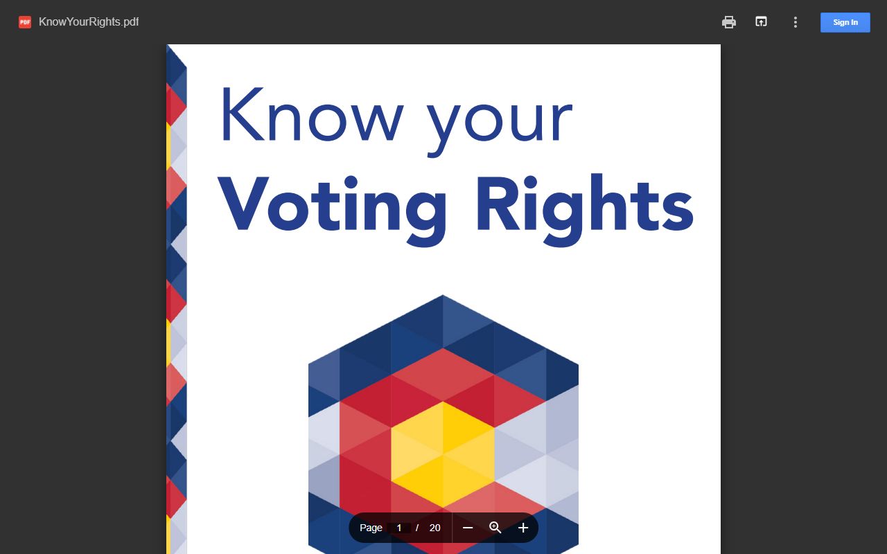 Colorado voting rights flyer for Jefferson County voters