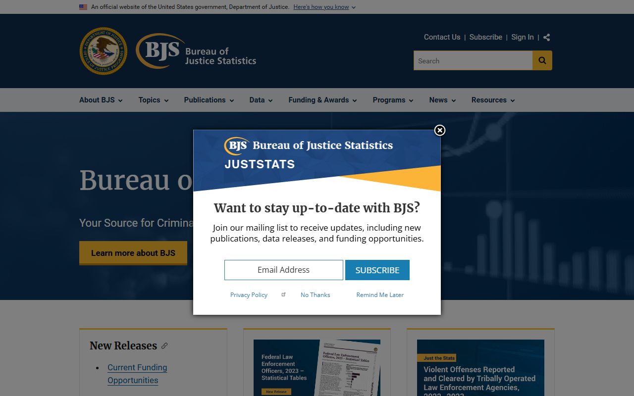 Bureau of Justice Statistics for Jefferson County jail population context